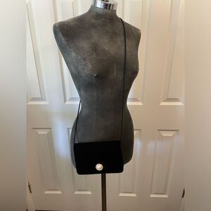 Carolyne Barton Crossbody/Clutch Velvet Bag with Faux Pearl & Diamond closure